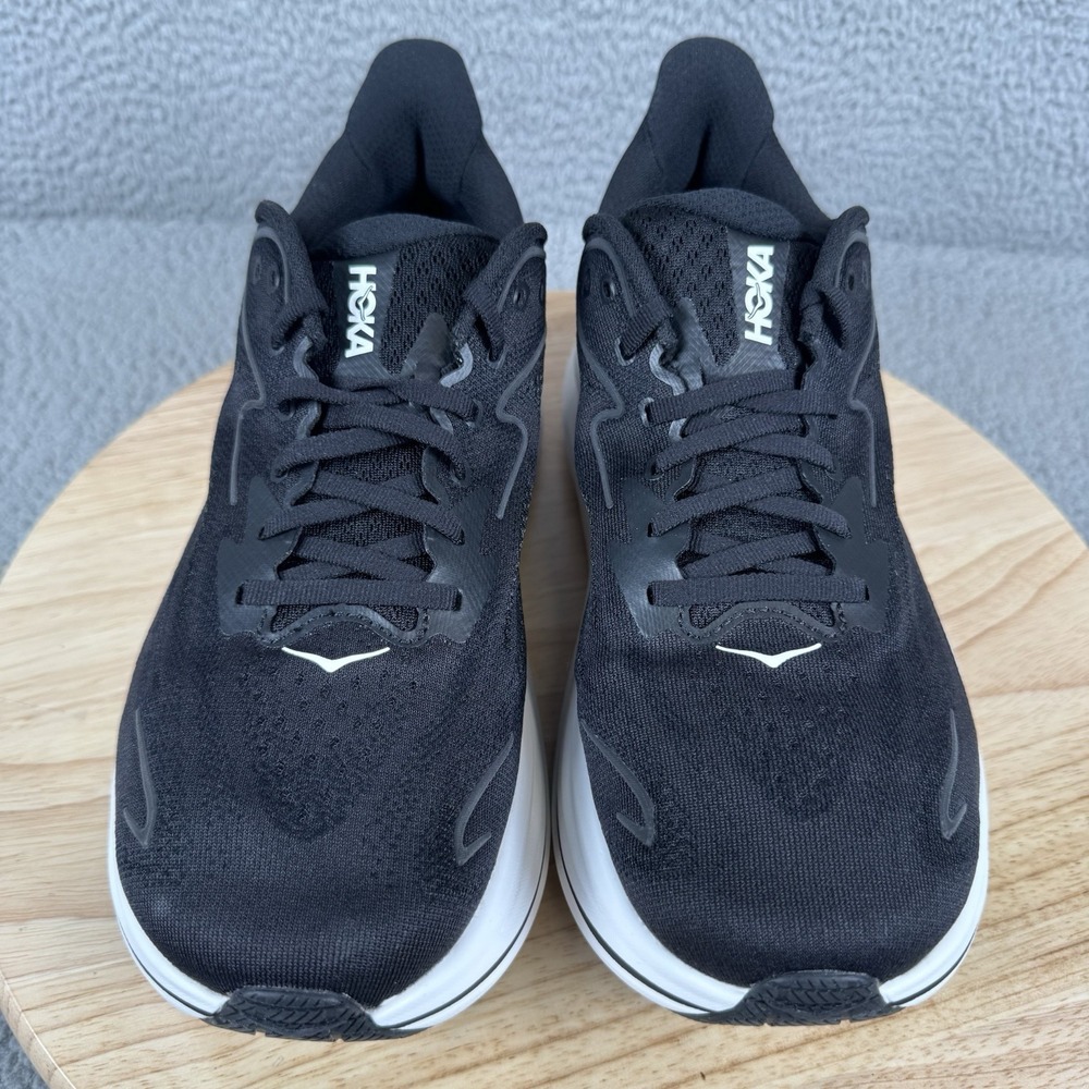 Hoka One One Clifton 10 Mens Size 9 EE Wide Black White Running Shoes Sneakers - Picture 3 of 12